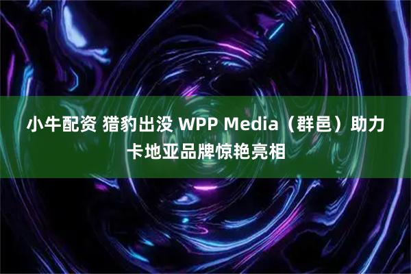 小牛配资 猎豹出没 WPP Media（群邑）助力卡地亚品牌惊艳亮相